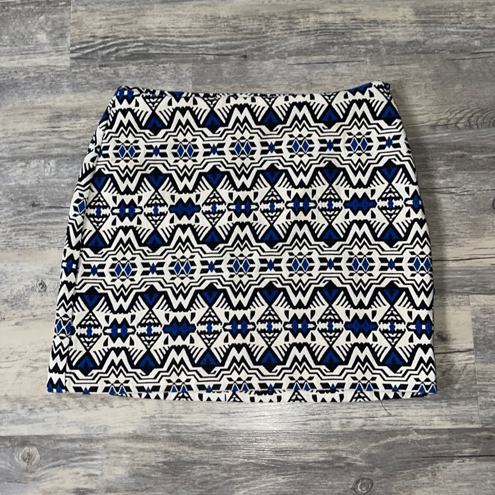 Black,tan and royal blue color mini skirt